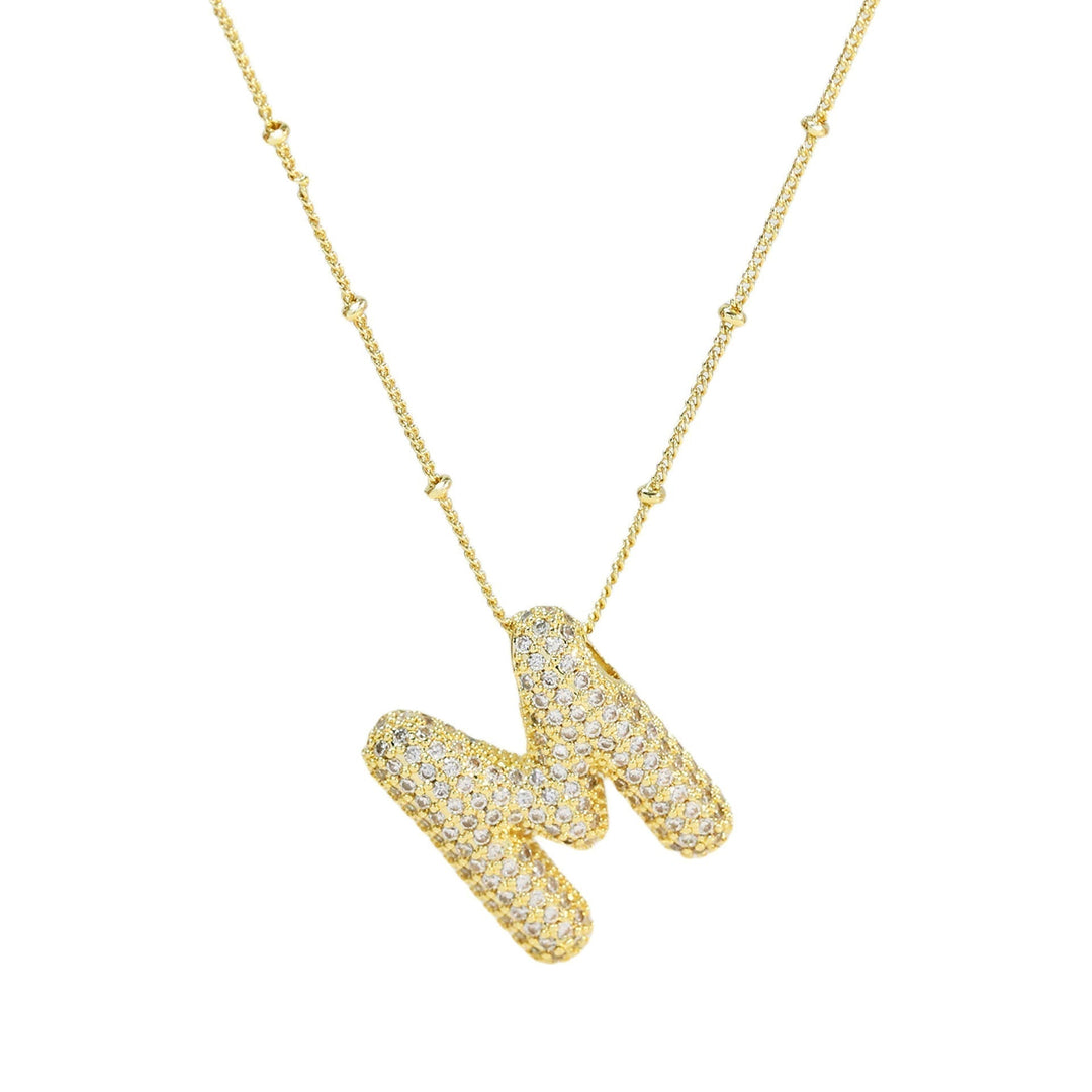 Saskia | Diamond Bubble Letter Necklace in first_variant_option1 | Elegant Women&