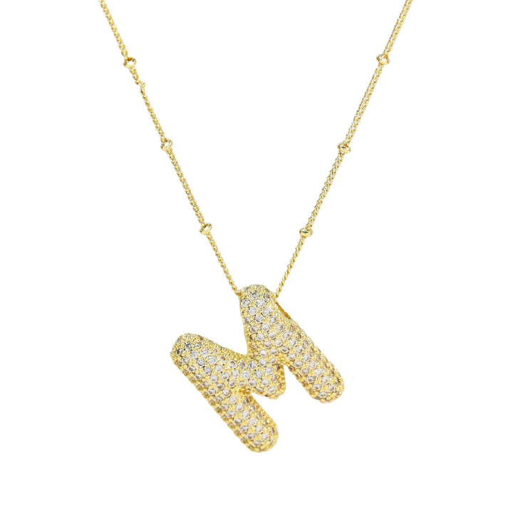 Saskia | Diamond Bubble Letter Necklace in first_variant_option1 | Elegant Women&