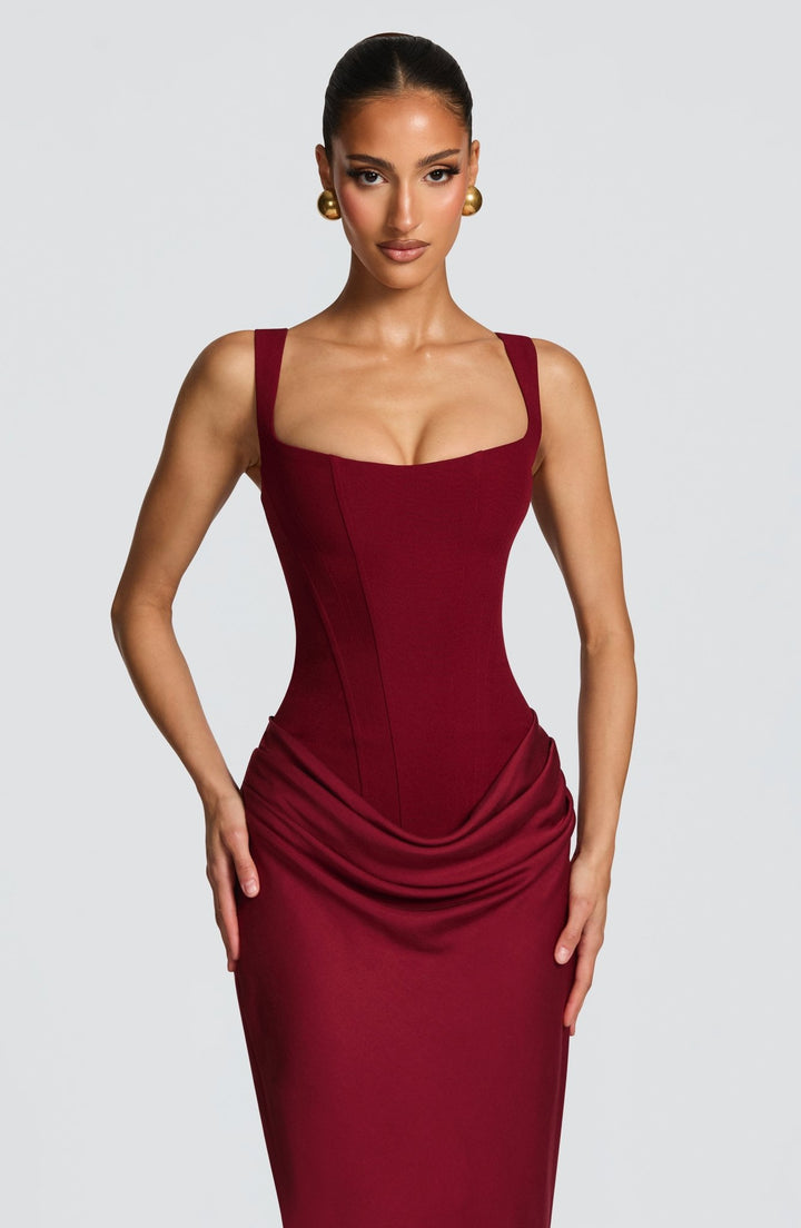 Serephina | Romantic Burgundy Maxi Dress in first_variant_option1 | Elegant Women&