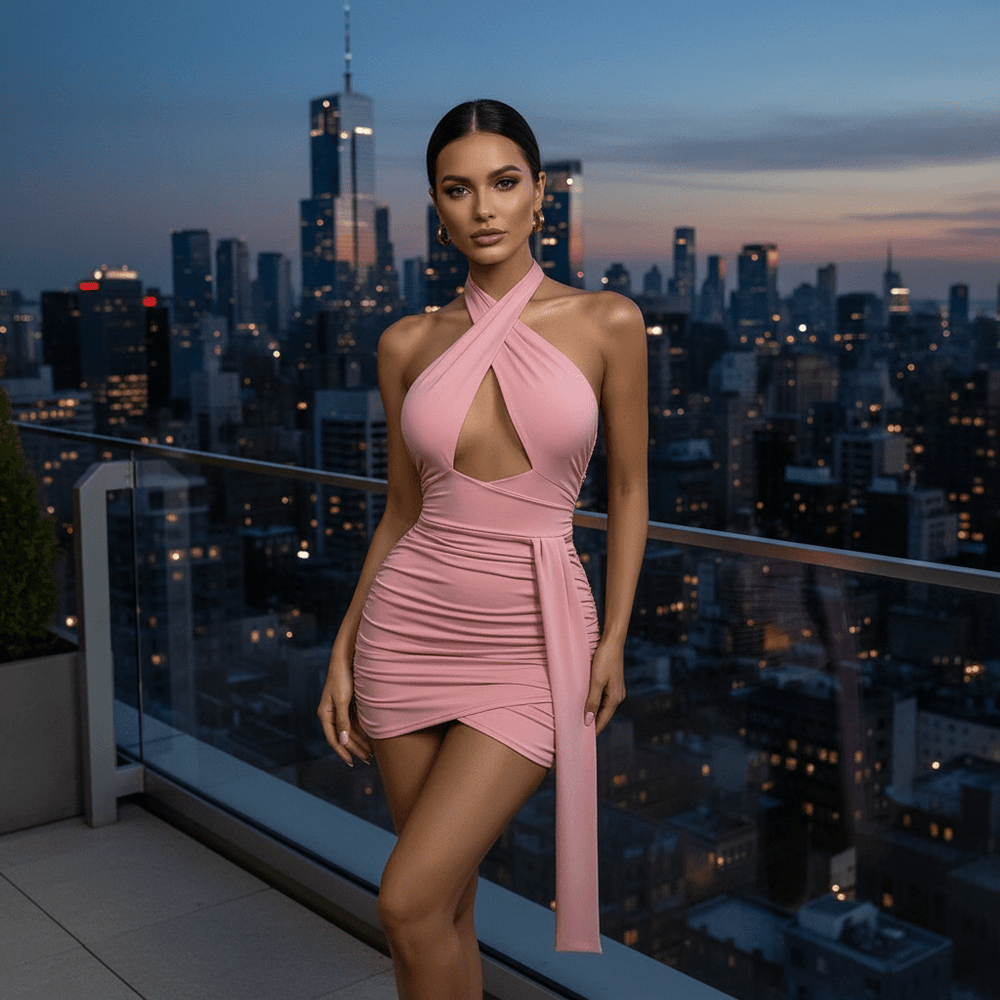 Sexy Halter Neck Bodycon Jurk met Ruching - Party & Cocktail in first_variant_option1 | Elegant Women's Dress - Maeve The Label