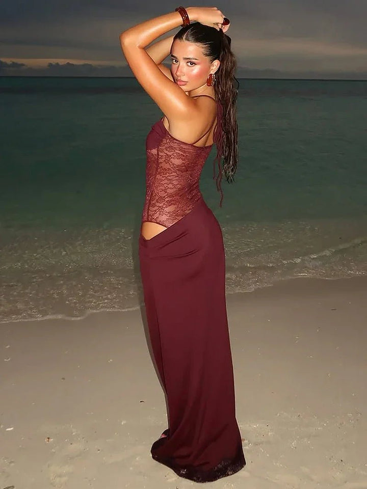Solara | Lace Corset Maxi Dress in first_variant_option1 | Elegant Women&