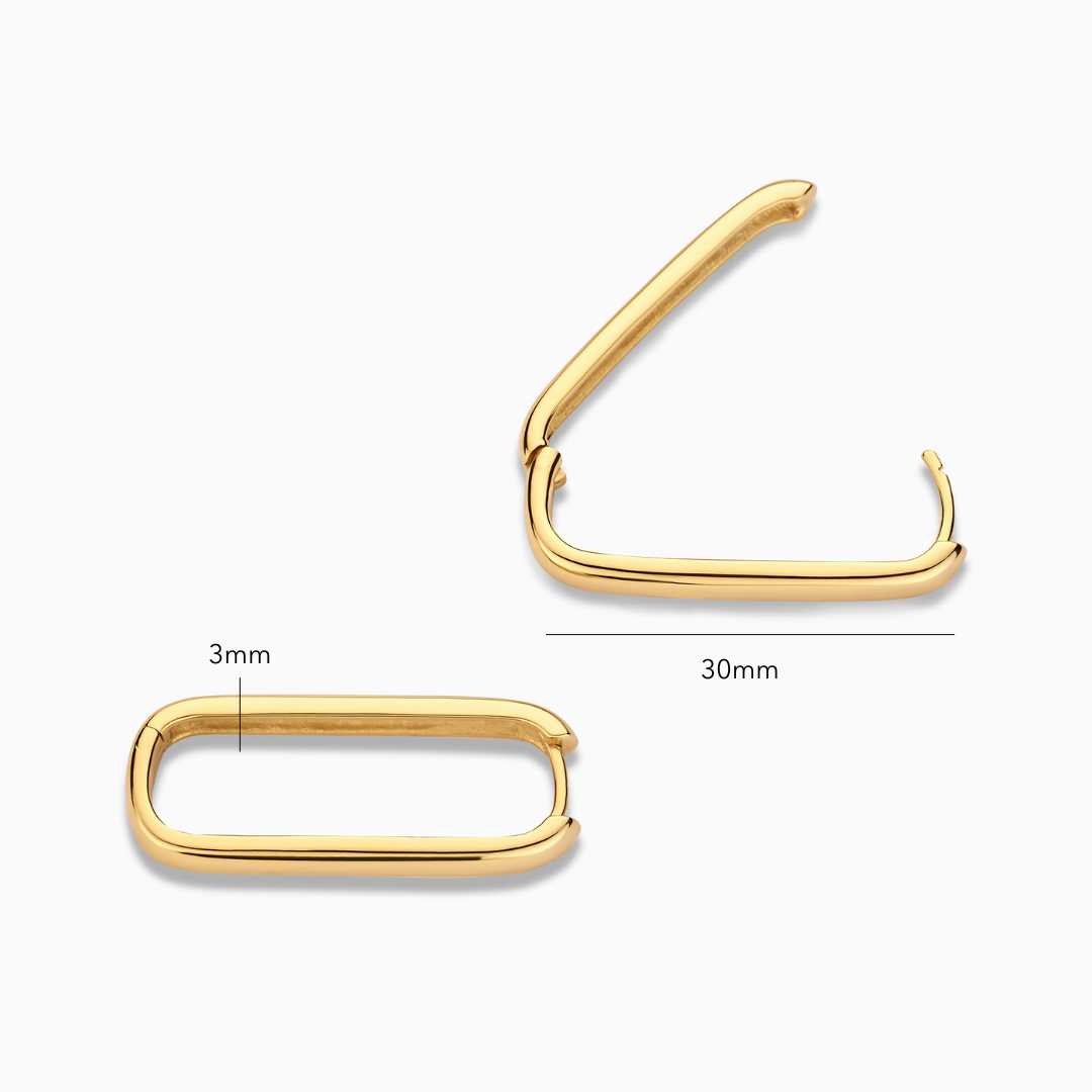 Gracina | Sleek Rectangular Hoop Earrings