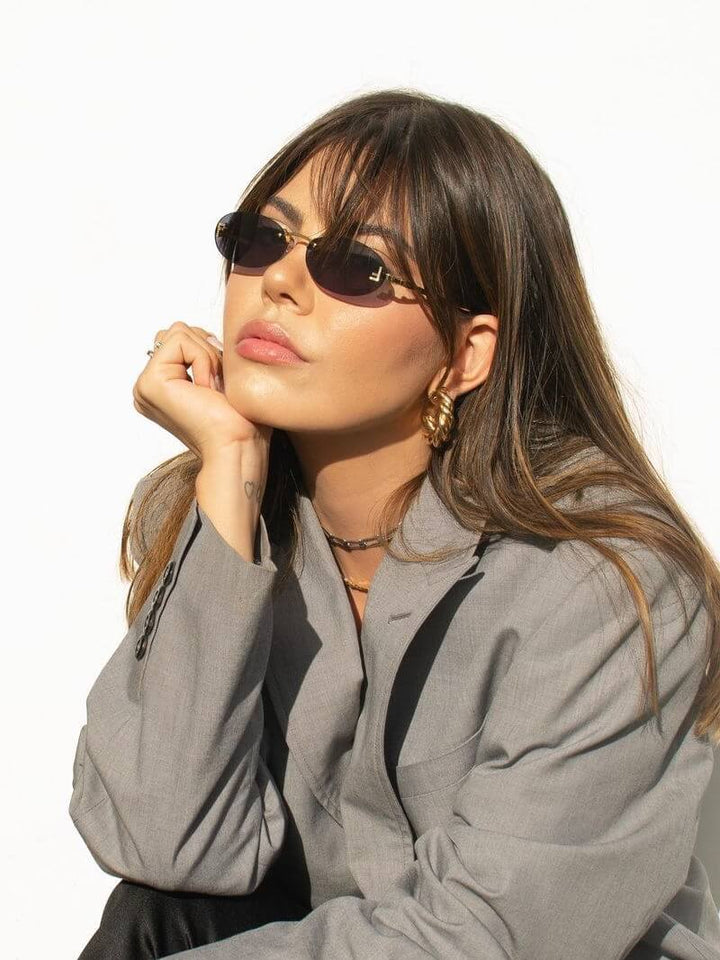 Thalia | Inspired Oval Sunglasses in first_variant_option1 | Elegant Women&
