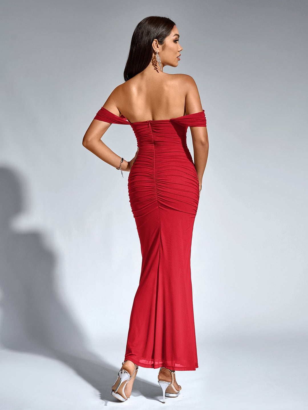 Valentina | Off - Shoulder Ruched Bodycon Dress in first_variant_option1 | Elegant Women&