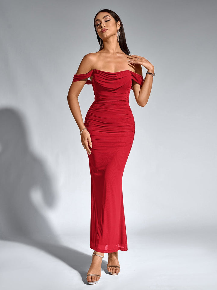 Valentina | Off - Shoulder Ruched Bodycon Dress in first_variant_option1 | Elegant Women&