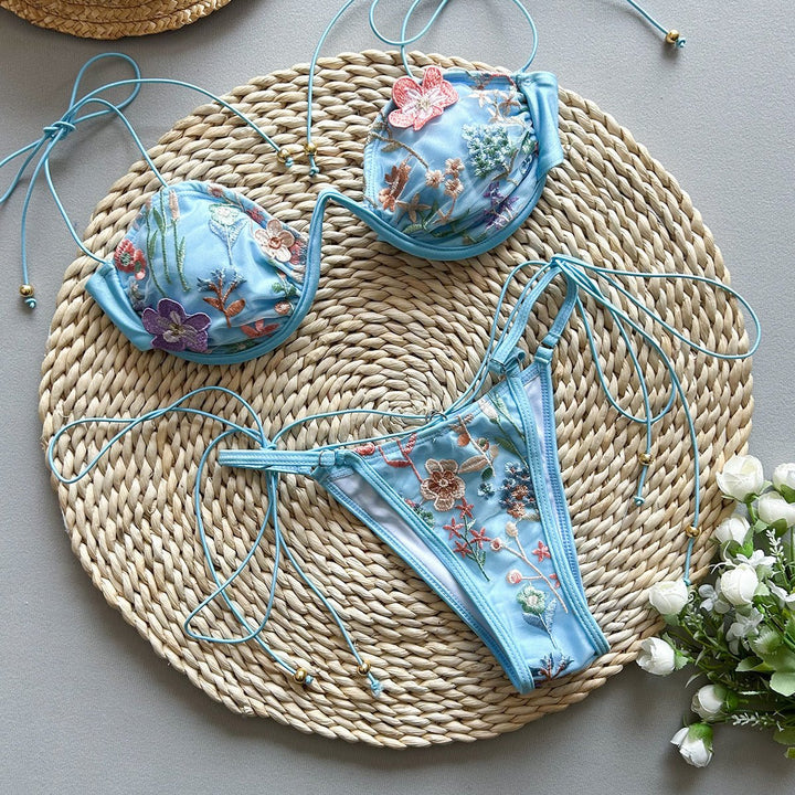 Verity | Embroidery Sequin Bikini in first_variant_option1 | Elegant Women&