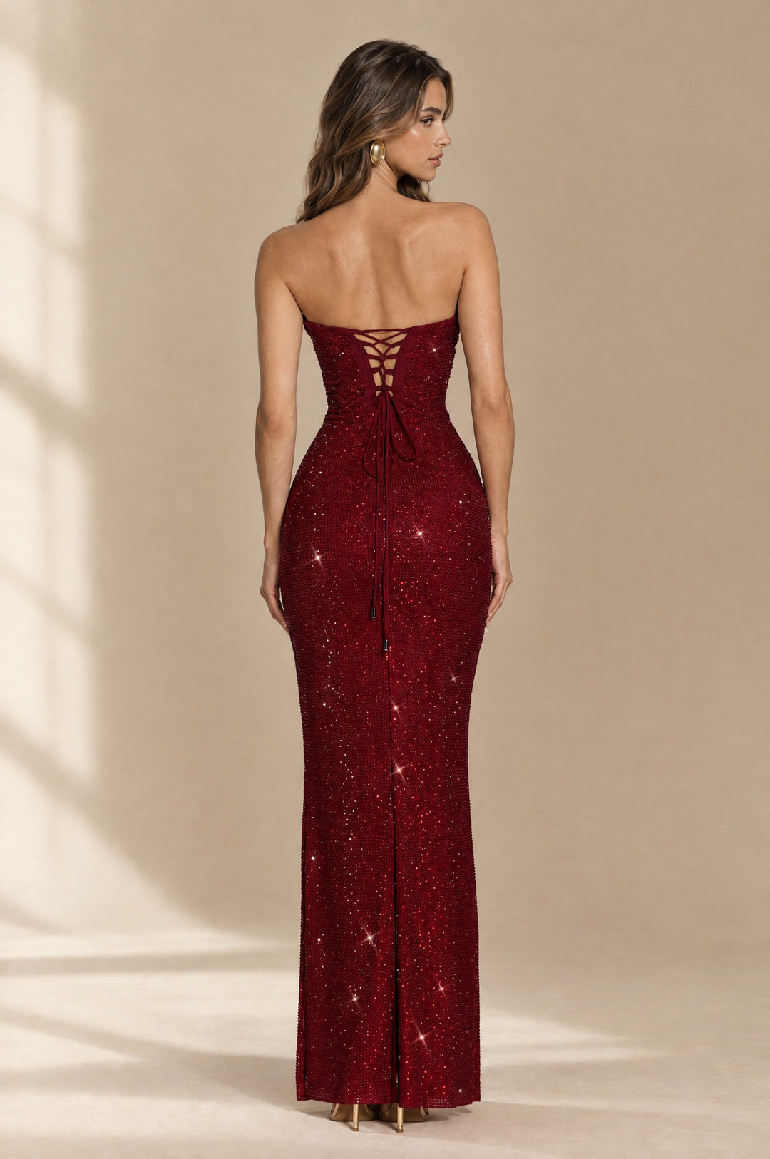 Vesper Corset Maxi Dress back view - Maeve The Label