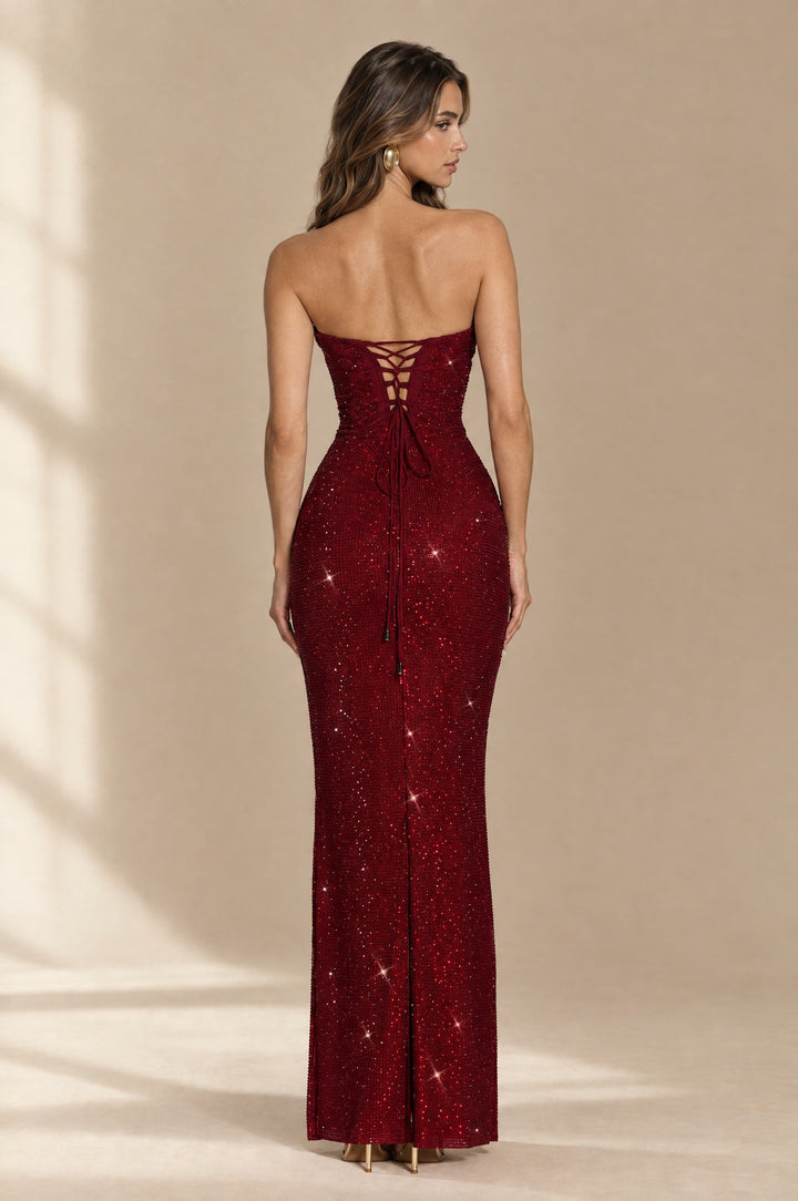 Vesper Corset Maxi Dress back view - Maeve The Label