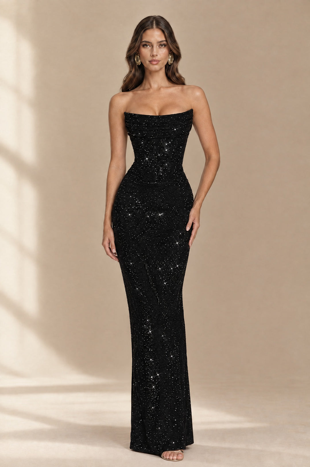 Vesper Corset Maxi Dress in Black - Maeve The Label
