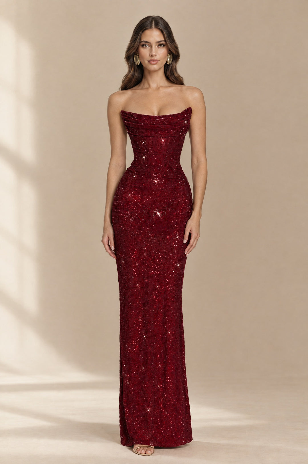 Vesper Corset Maxi Dress in Burgundy - Maeve The Label