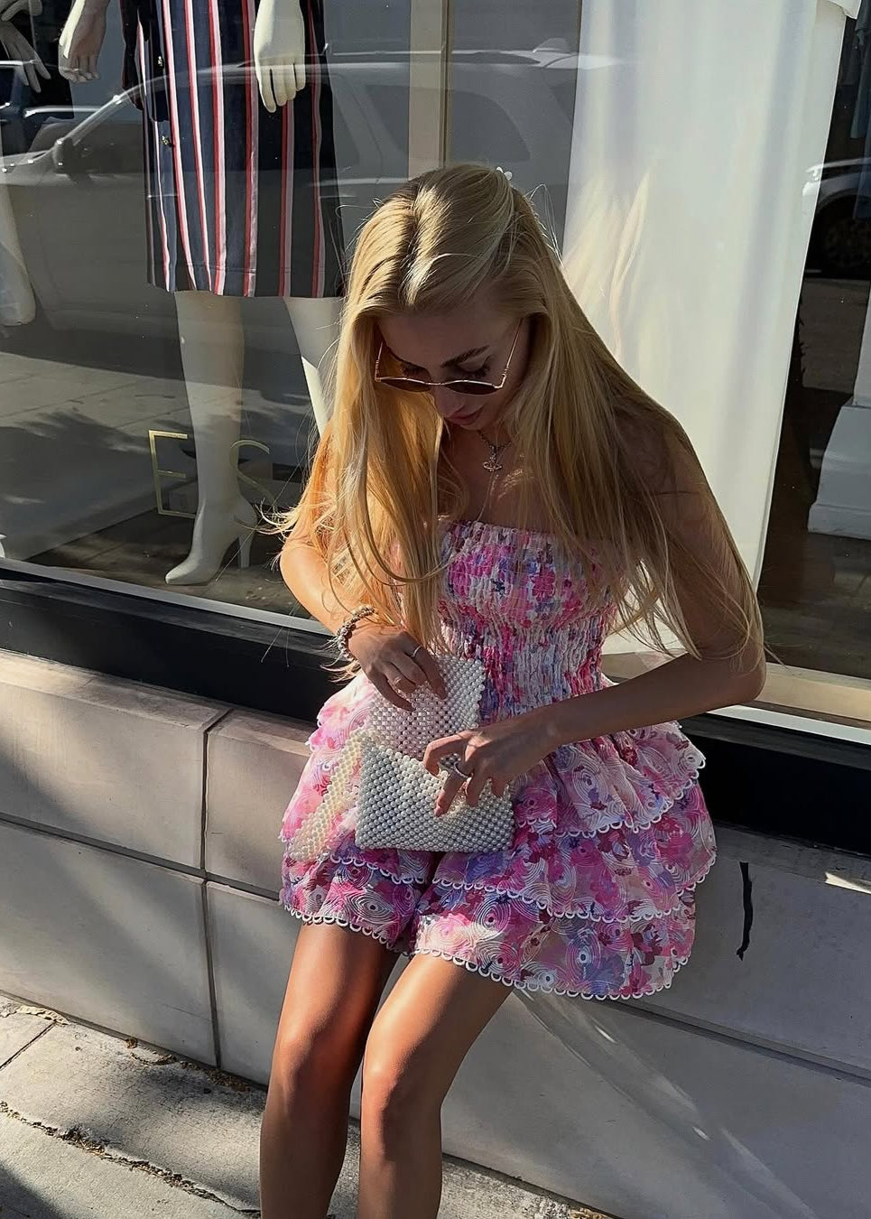 Mandy | Strapless Floral Dress