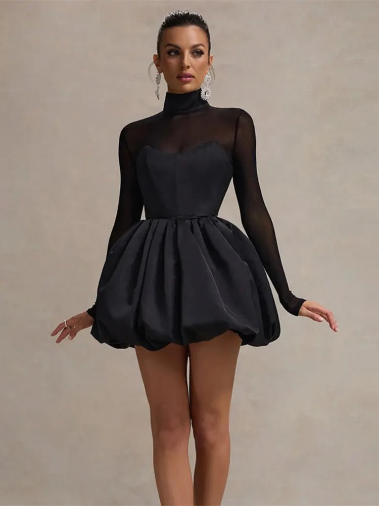 Virginia | Mesh Balloon Dress in first_variant_option1 | Elegant Women&