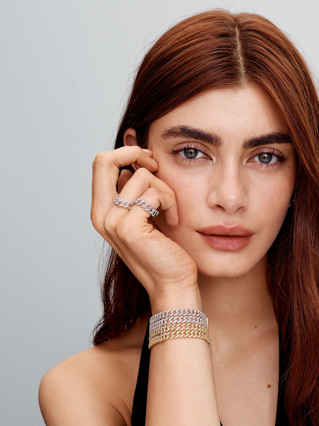 Wendolyn | Pavé Link Statement Bracelet in first_variant_option1 | Elegant Women&