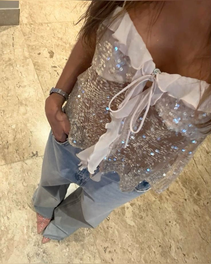 Xenia | Dusk Sequin Top in first_variant_option1 | Elegant Women&