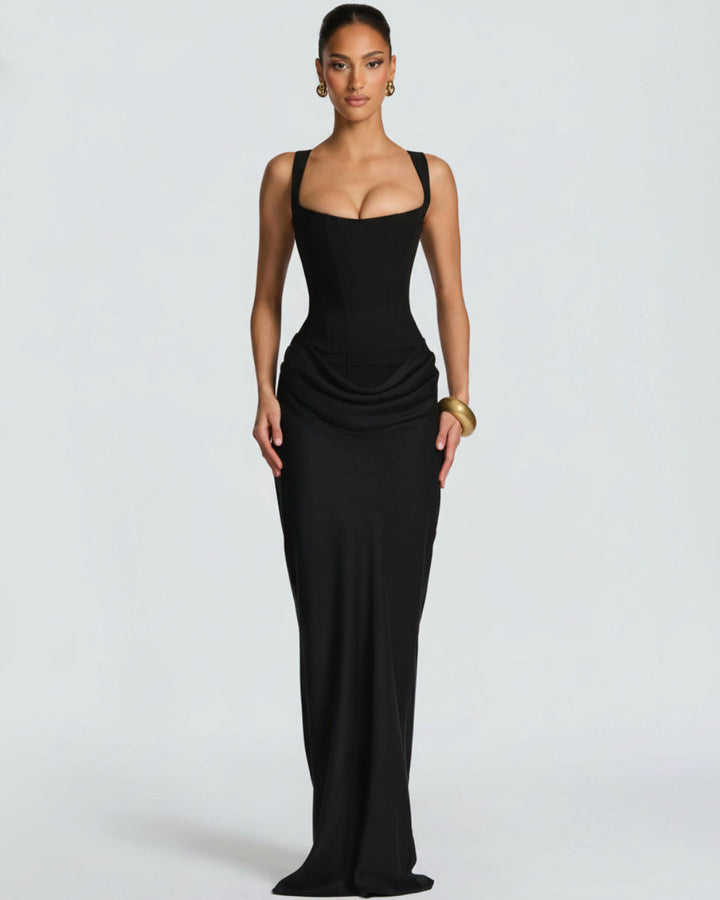 Serephina | Romantic Black Maxi Dress