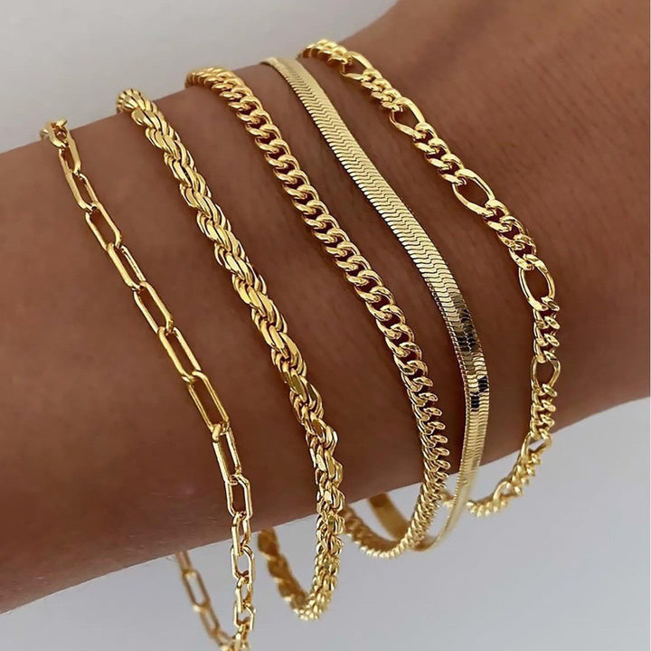 Ysabeau | Classic Minimalist Chain Bracelet Set in first_variant_option1 | Elegant Women&