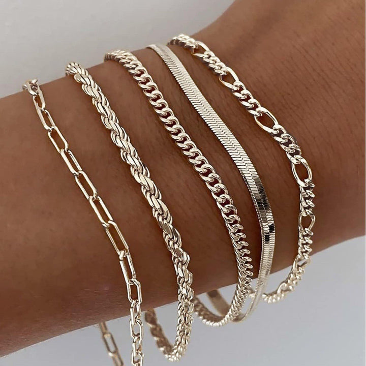 Ysabeau | Classic Minimalist Chain Bracelet Set in first_variant_option1 | Elegant Women&
