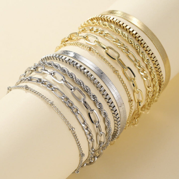 Ysabeau | Classic Minimalist Chain Bracelet Set in first_variant_option1 | Elegant Women&