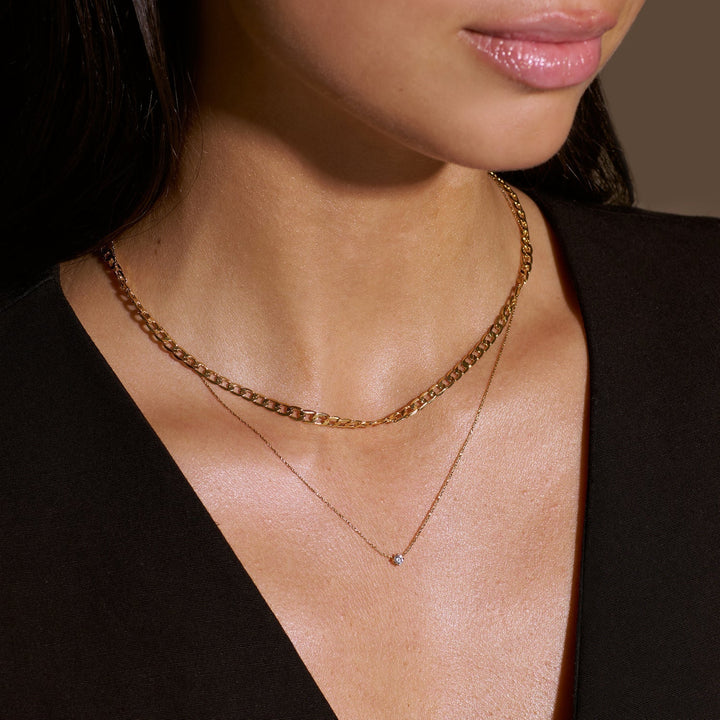 Zerelle | Sleek Statement Chain Necklace in first_variant_option1 | Elegant Women&