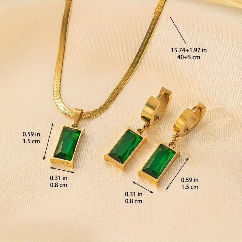 Zerina | Radiant Green Jewelry Set in first_variant_option1 | Elegant Women&
