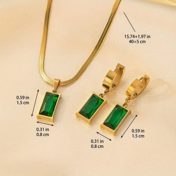 Zerina | Radiant Green Jewelry Set in first_variant_option1 | Elegant Women&
