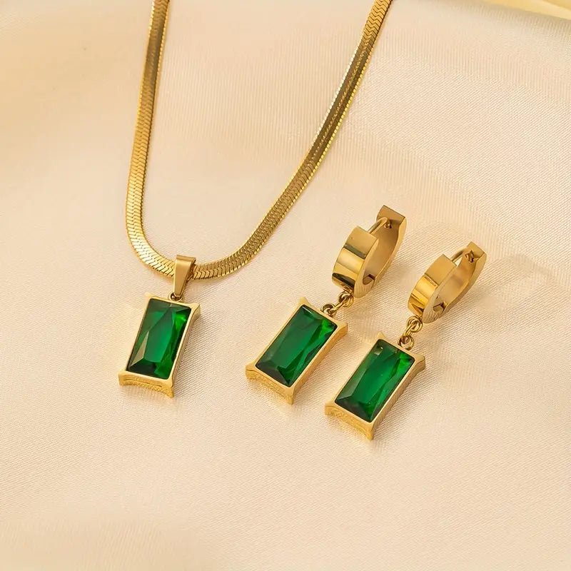 Zerina | Radiant Green Jewelry Set in first_variant_option1 | Elegant Women&