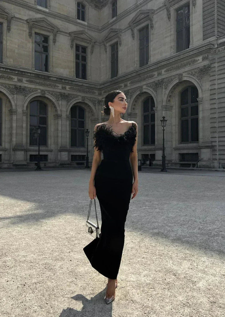 Zosia | Noir Feather Gown in first_variant_option1 | Elegant Women&