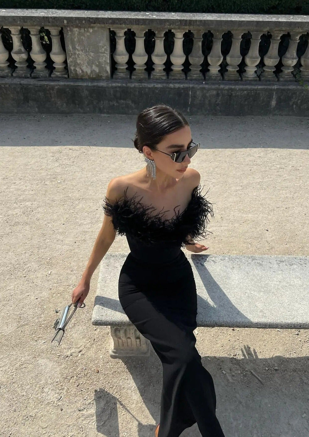 Zosia | Noir Feather Gown in first_variant_option1 | Elegant Women's Dress - Maeve The Label