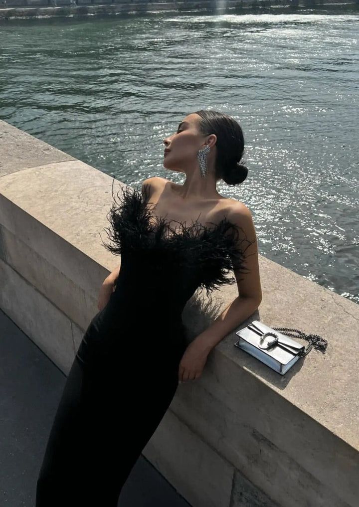 Zosia | Noir Feather Gown in first_variant_option1 | Elegant Women&